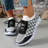 Zapatos Deportivos Casuales de Punto Volador con Cordones, Punta Redonda, Talla Grande, Bloques de Color, Nuevos para Primavera y Otoño 2025, En Stock, Venta al por Mayor, Transfronterizos, Talla Grande