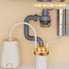 Tubo de desagüe de cocina, lavabo de verduras de tres vías, fregadero, desodorante, artefacto, lavavajillas, purificador de agua, conector de drenaje multifunción