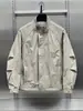 Chaqueta para Hombre Transfronteriza Nuevo Otoño Estilo Coreano de Gama Alta Patchwork Ropa de Trabajo Cuello Alto Chaqueta Marca de Moda Estilo Fresco