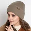 Gorro de Punto Cálido, Sencillo y Elegante para Invierno, con Forro de Felpa, Engrosado, Gorro de Punto Pullover Adelgazante, Gorro Cálido y Versátil para Mujer
