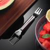 Tenedor cortador de sandía de doble cabeza de acero inoxidable, tenedor de fruta, tenedor multifuncional para cortar pulpa de sandía, divisor de fruta
