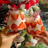 2025 Pastelería Famosa en Internet Taza Decorativa Taza de Fresa Taza de Toque de Año Nuevo Taza de Cereza Taza de Cristal Taza de Postre