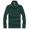 Nueva Camiseta de Manga Larga para Hombre, de Mediana Edad y Joven, Camisa Polo con Cuello, Algodón Mercezado, Top para Primavera/Otoño, Camiseta de Negocios, Cómoda, Amigable con la Piel