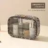 Nova Necessaire Estampa Leopardo PU Impermeável Grande Capacidade Transparente Bolsa de Armazenamento de Cosméticos Portátil de Viagem Bolsa de Lavar de Mão