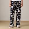 Pantalones de pijama de algodón y seda nuevos para hombre de verano, Pantalones caseros de algodón artificial de talla grande, Adecuados para primavera y otoño, Se pueden usar fuera, Pantalones Kung Fu rectos holgados