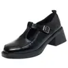 Zapatos de Piel para Mamá, Tacones Altos, Correas con Hebilla en T, Tacones Gruesos, Piel Suave, Zapatos para Mujeres de Mediana Edad y Mayores, Suelas Súper Suaves Que No Cansan Tus Pies