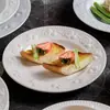 Pratos Tigelas Louças Conjuntos de Pratos Atacado Tigelas Cerâmicas Embossadas Louças de Alto Valor Tigelas de Arroz Domésticas Pratos com Tigelas de Cor Sob Esmalte