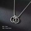 Collar de Acero de Titanio para Hombre con Colgante Distintivo de Doble Anillo Estilo Coreano Hip-Hop Trendy Pareja de Celebridades de Internet ins Accesorios de Colgante Simples Europeos y Americanos