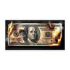 Pintura de Lienzo de Arte Dólar Ardiente Negro Dorado Póster de Pintura Abstracta de Dinero Pintura Núcleo de Decoración del Hogar de la Sala de Estar