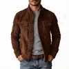 Amazon Aliexpress Dropshipping Transfronterizo Nueva Chaqueta Casual para Hombre Estilo Europeo y Americano Nueva Chaqueta de Ante Sintético