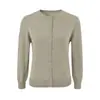 Elegante cárdigan de punto azul marino de manga larga para mujer, adecuado para primavera y otoño, top versátil y único, chaqueta suéter