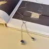 Design Minimalista Pingente de Aço Titânio Gota d'Água Colar com Cordão Ins Versátil Colar de Suéter Coreano Semelhante aos do Taobao e Douyin