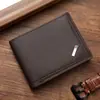 Nueva cartera corta para hombre, estilo juvenil, fina, multitarjeta, de gran capacidad, horizontal, para negocios, suave.