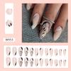 Moda europea y americana línea flash Manicura de doble color Black Pink Uñas postizas de hojas negras para llevar al por mayor