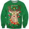 Europa y Estados Unidos transfronterizos Navidad hombres suéter de cuello redondo con impresión 3D suéter casual para hombres suministro de fabricantes de Navidad