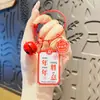 Tarjeta de texto de amuleto de la suerte creativo Ping An Xi le llavero acrílico colgante para mochila de pareja saludo pequeño regalo
