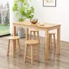Mesa e cadeiras de jantar para fast-food em madeira maciça para uso comercial em lanchonetes, bares, barracas de comida, conjunto de mesas e cadeiras para café da manhã, mesa de jantar retangular para espaços pequenos