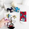 Calcetines japoneses nuevos de dibujos animados para niños, calcetines nuevos y lindos, versión coreana, calcetines náuticos de algodón 200N para mujer.