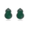 Brincos de Jade Cabacinha Esmeralda Africana Prata S925 Incrustada Moda Feminina de Luxo Acessível Moda Versátil