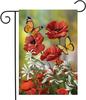 Bandera decorativa de jardín con flores, impresión a doble cara, para exteriores, para patio, fuente de impresión a doble cara
