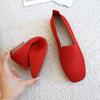 Sapatilhas de Bico Quadrado Plus Size para Mulheres 2022 Primavera e Verão Novo Sapatilhas de Solado Macio Sapatos Tecidos de Solado Plano Boca Rasa Tricotados Sapatos de Pano Old Beijing