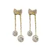 Pendientes de Borla con Lazo Super Brillantes, de Moda y Exquisitos para Mujer, Lujo Ligero, Diseño Versátil, Pendientes de Nicho, Pendientes de Gama Alta