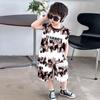 Amazon Cross-Border Conjunto de Verão Color Block para Meninos Gradiente Fresco Sem Mangas Infantil Gola Redonda Solto Confortável Roupa Esportiva