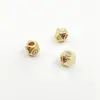 Cuentas Redondas con Retención de Color Fuerte, Chapadas en Oro 18K14K, Incrustadas con Circonita, Cuentas Espaciadoras Poligonales, Accesorios para Joyería DIY Hechos a Mano, Pulsera, Collar