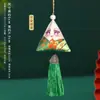 Sache de zongzi de folha de artemísia do Festival do Barco-Dragão, bolsa de fragrância portátil de algodão e linho repelente de mosquitos, pingente de zongzi triangular mini, atacado de pequenos presentes