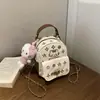 Mochila para Mujer 2026 Nueva Moda Texturizada Cadena para Teléfono Móvil Bolso Mochila Elegante para Mujer Mochila Pequeña Retro