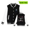 Chaqueta de Béisbol con Temática de Manga Japonesa, Uniforme de Béisbol de Manga Larga para Otoño, Chaqueta Casual Holgada Estilo Oversize para Pareja