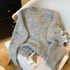 2024 Nuevo Estilo Elegante Cárdigan de Punto de Alta Gama Top Gris Lazo Estilo Chanel Suéter Chaqueta para Mujer Otoño e Invierno
