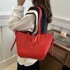 Bolso Tote Lichi de Moda Estilo Coreano para Mujer 2024 Textura de Alta Calidad Gran Capacidad Bolso de Hombro para el Trabajo y el Viaje