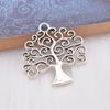 Accesorios de joyería de aleación de zinc 26 * 26MM colgante hueco árbol de la vida plata antigua 2.2g venta al por mayor de fábrica