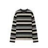 Primavera e Outono Feminino Vintage Morandi Cor Superfina Listrada Camisa Lã Malha Suéter All-match Lazy Crewneck Pullover