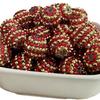 Bolas de resina con diamantes de 16-22 mm, con rayas rojas y doradas, para Navidad, gruesas.