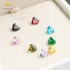 3x3 ~ 10x10mm forma de corazón de durazno circonita de color precioso colección color circonio piedra desnuda al por mayor zirconia cúbica sintética
