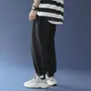 Pantalones de Chándal de Primavera y Otoño para Hombre Marca de Moda Pierna-dedo Sueltos Rectos Pantalones Deportivos Hombre Estilo Coreano de Moda Cordón Casual Longitud de Tobillo Pantalones