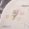 Manicura de Celebridad de Internet Estrella de Mar Joyería Cristal Fondo Puntiagudo Diamante Tamaño Pequeño Súper Brillante Colorido Blanco Estrella Vidrio Uña Diamante Joyería