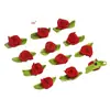 2cm Comércio Exterior Venda Quente 15 Cores Exquisite Mini Rosa com Folha Fita Artesanal DIY Grampo de Cabelo Flor Decorativa para Roupa