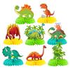 Adornos de Panal de Dinosaurio Verde Juego de 8 piezas Decoración para Fiesta de Cumpleaños Decoración de Escritorio Traje de Panal de Cumpleaños