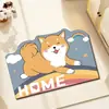 Tapete Absorvente de Lama de Diatomáceas Padrão Desenho Animado Porta Banheiro Entrada de Banheiro Tapete para Pets