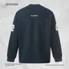 Camiseta de Manga Larga de Punto con Bordado de Parche Número 23 para Hombre, Estilo Primavera y Otoño, Trendy Casual Versátil Suéter de Cuello Redondo