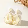 Joyería de Estilo Europeo y Americano, Pendientes de Girasol de Rafia Hechos a Mano, Pendientes Grandes Exagerados de Flor, Joyería de Estilo Festivo al por Mayor