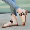 Sandalias planas para mujer 2026 nuevo estilo de verano para uso exterior con faldas, zapatos de playa estilo hada, suela suave, antideslizantes, adecuados para mujeres embarazadas y madres