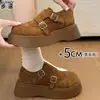 Versão em Couro de Sapatos Birkenstock com Solas Grossas Que Aumentam a Altura e São Confortáveis para Mulheres, Novos Sapatos de Início de Primavera 2026, Mocassins Femininos