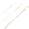 Pulseira colar de prata de lei 925 corrente de extensão alongada corrente de ouro colorido 18K acessórios corrente de clavícula conexão da cauda corrente ajustável fivela longa
