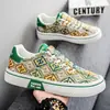 Zapatos de Hombre Más Vendidos 2026 Otoño Nuevos Zapatos de Lona Estampado Retro Moda Transpirables Cómodos Suela Suave Zapatos Casuales K21