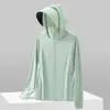 Ropa de Protección Solar para Hombre, Estilo Veraniego para Pareja, Ropa de Protección Solar Transpirable para Exteriores con Capucha Desmontable de Seda de Hielo, Visera de Vinilo