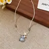 Colar Redondo de Resina Simples Retrô Moda Versátil Luxo Leve High-End Design de Corrente para Clavícula Colar de Nicho para Mulheres